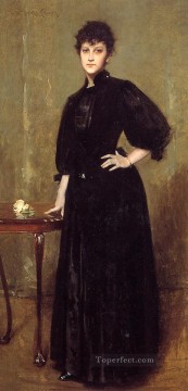 La Dama de Negro también conocida como Sra. Leslie Cotton William Merritt Chase Pinturas al óleo